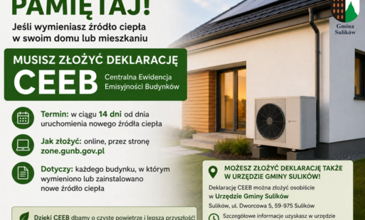 Zdjęcie do Przypomnienie o obowiązku składania i aktualizacji deklaracji do Centralnej Ewidencji Emisyjności Budynk&oacute;w
