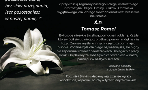 Zdjęcie do Z głębokim żalem żegnamy naszego Kolegę