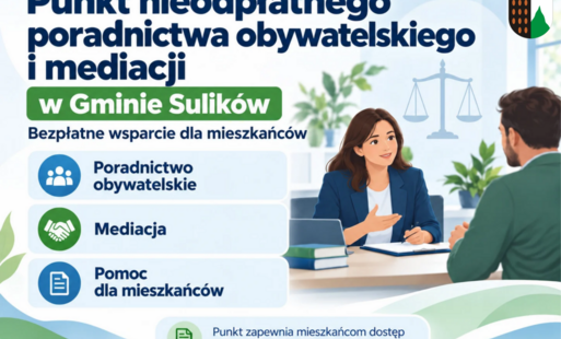 Zdjęcie do W Sulikowie będzie działał punkt nieodpłatnego poradnictwa obywatelskiego i mediacji