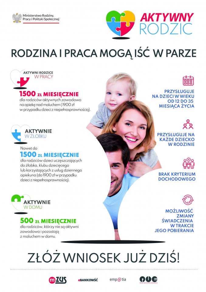 Świadczenie „Aktywnie w żłobku” do 1500 zł miesięcznie dla rodziców dzieci w nowym żłobku w Sulikowie